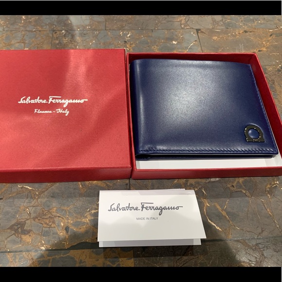 Salvatore Ferragamo Other - Salvatore Ferragamo Blue Leather Wallet unused with box